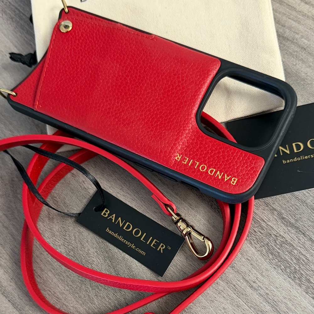 Bandolier Scarlet and Ebony Phone Case with Strap..fits iPhone 15 pro - Picture 4 of 4